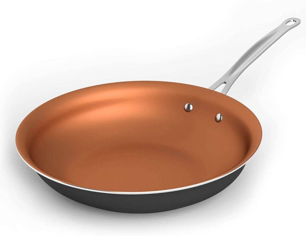Cooksmark 10 inch nonstick copper induction frying pan for electric hob.