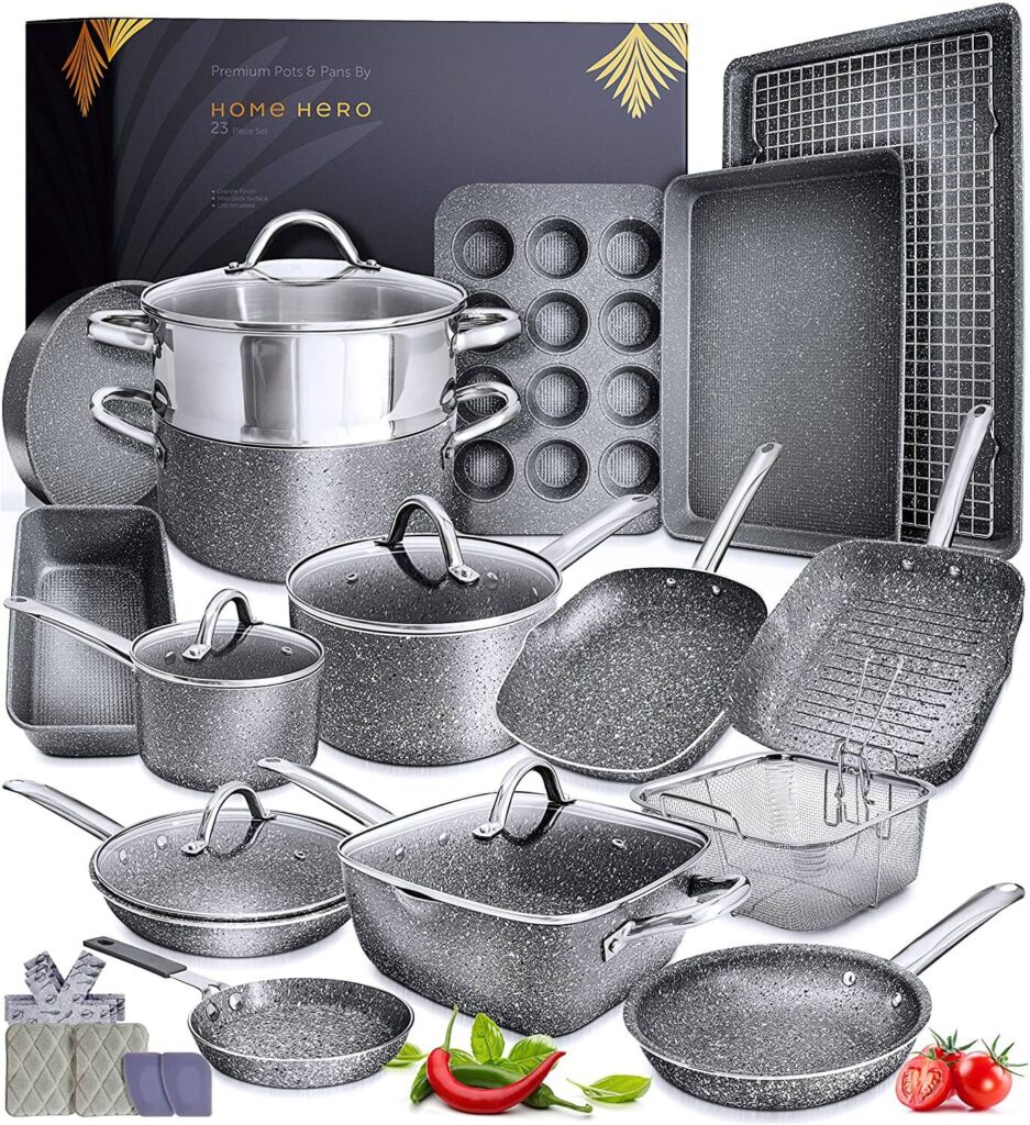 granite cookware sets are a non-stick and easy to clean.