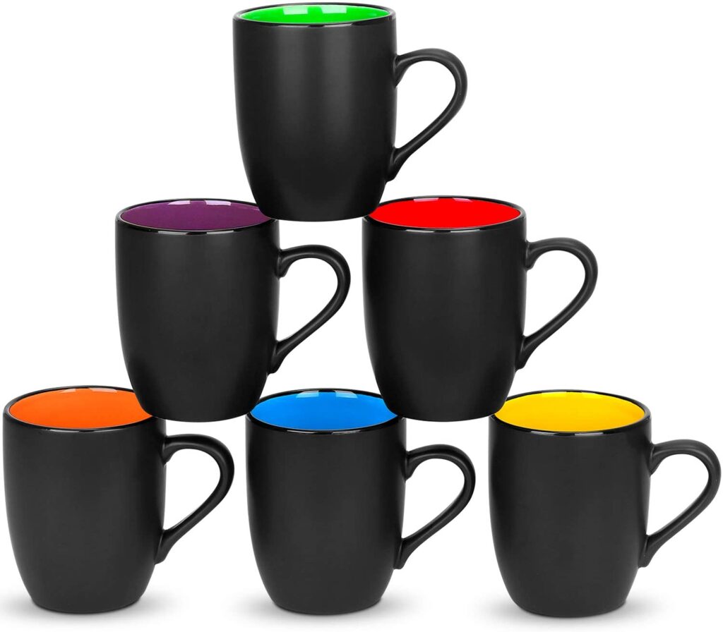 Deecoo matte black porcelain mugs perfect for your hot coffee.