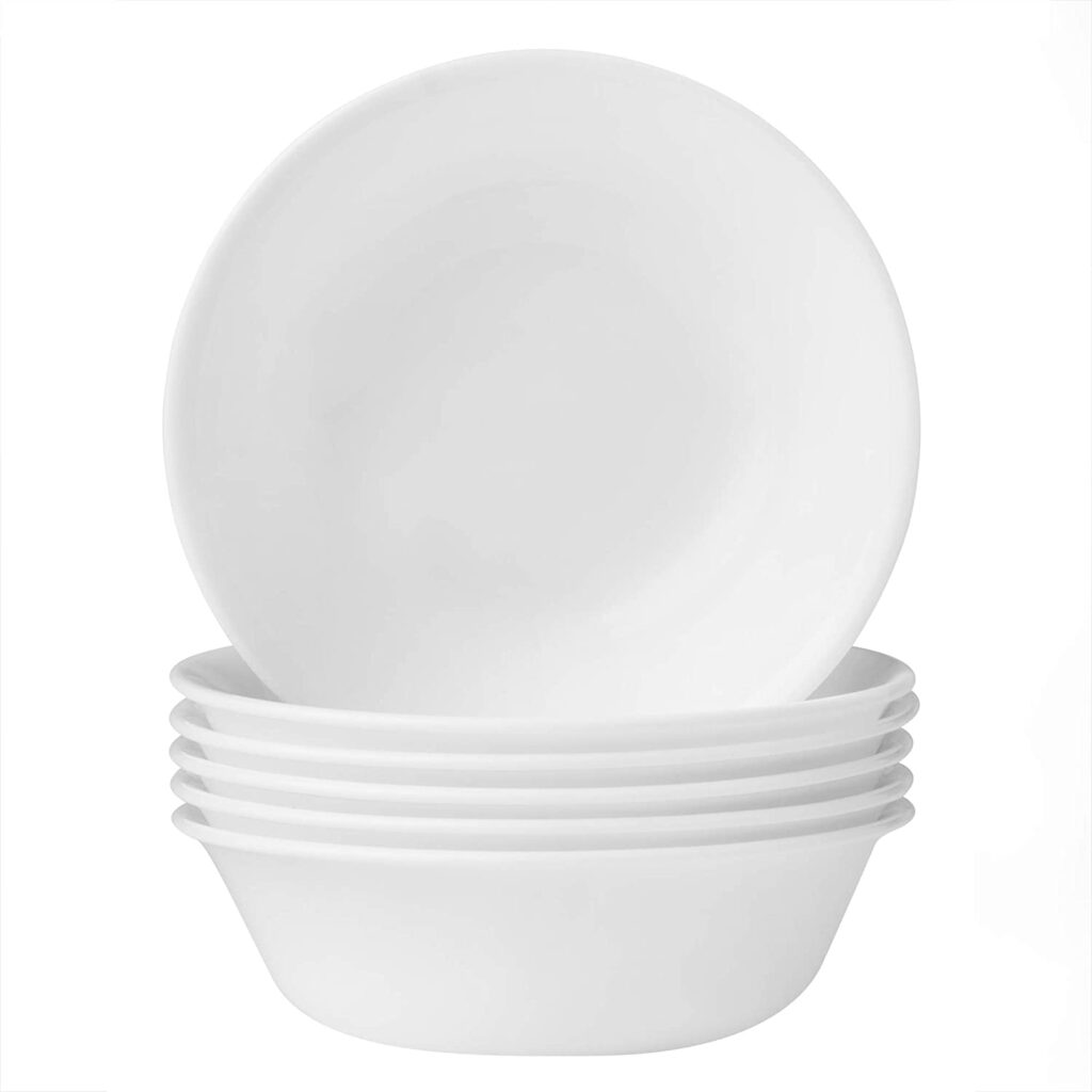 lead-free Corelle winter frost white soup/cereal bowl set.