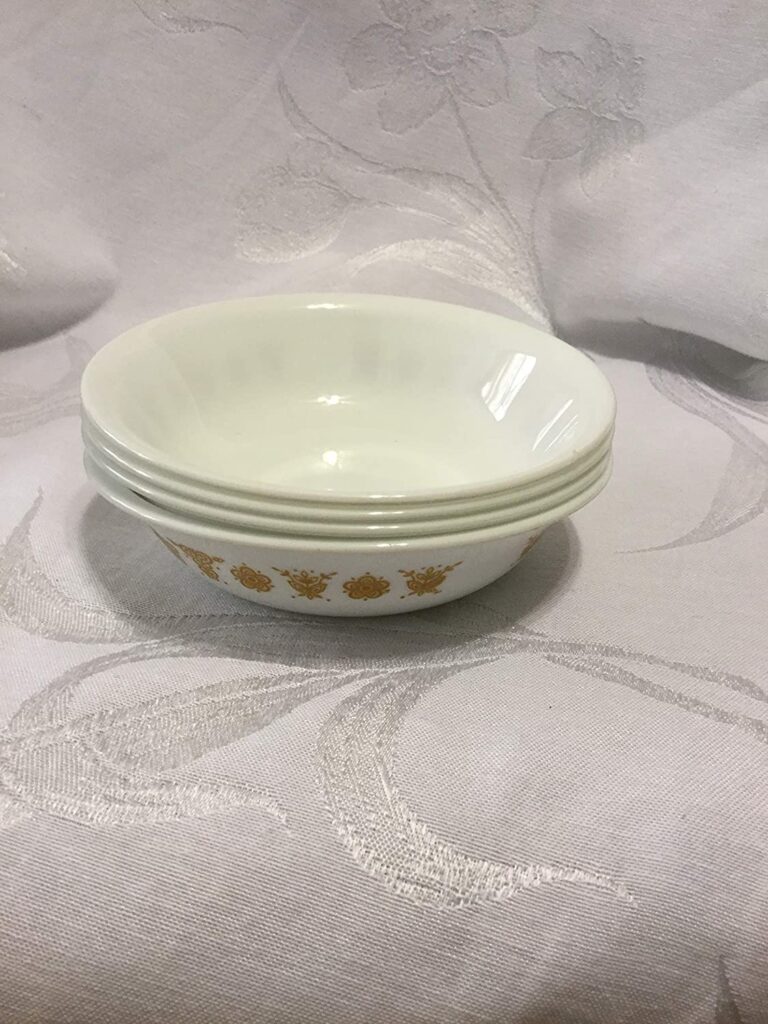 Corelle butterfly gold soup/ salad bowl, durable and lightweight.