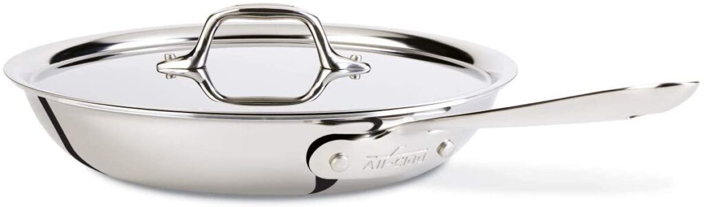 All-clad D3 stainless steel fry pan.