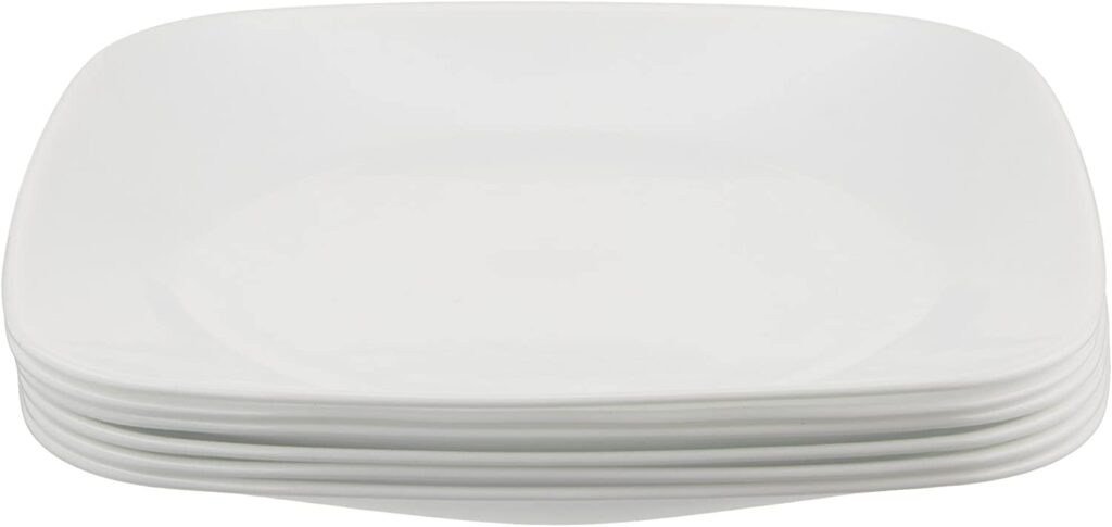 Corelle Square Pure White 9 inch Plate Set.