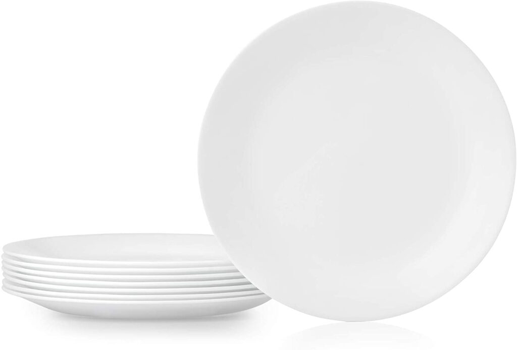 Corelle winter frost dinner plates.