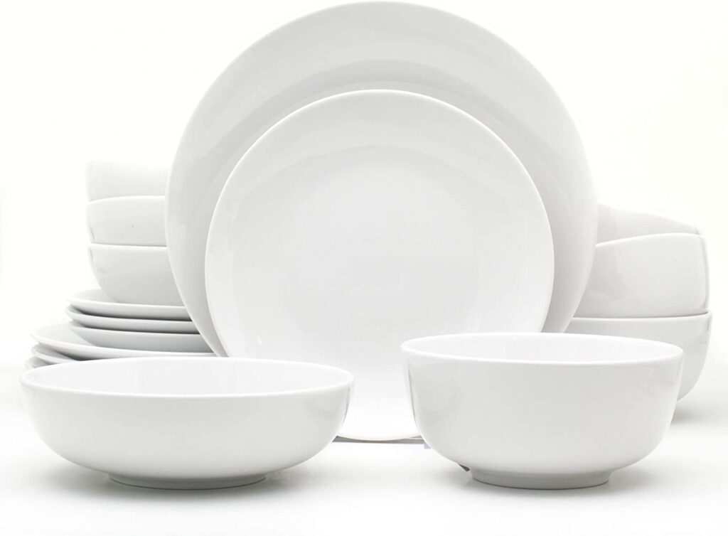 Lead-free white dinnerware set