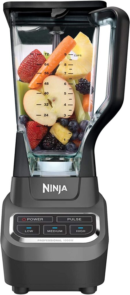 Ninja professional 1000 watts for a smoothie and frozen fruits.