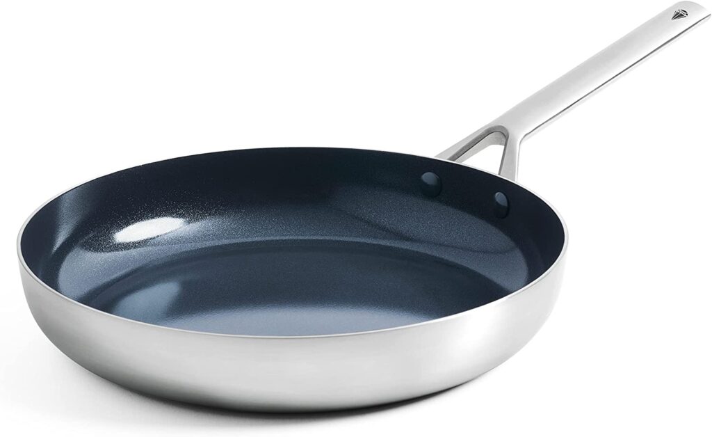 Blue ceramic induction- compatible pan