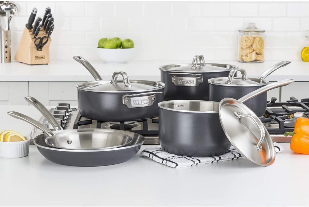 Viking 5-ply hard stainless cookware set