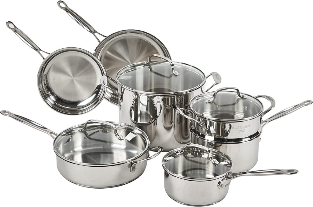 Cuisinart 11 stainless steel cookware set