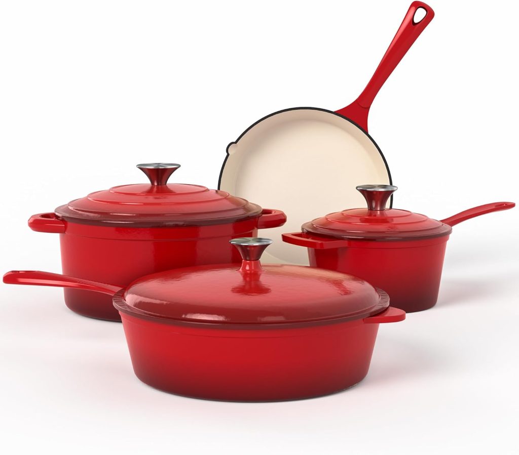 Enameled cast iron cookware for induction stove