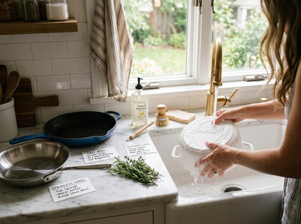 how to clean non toxic cookware