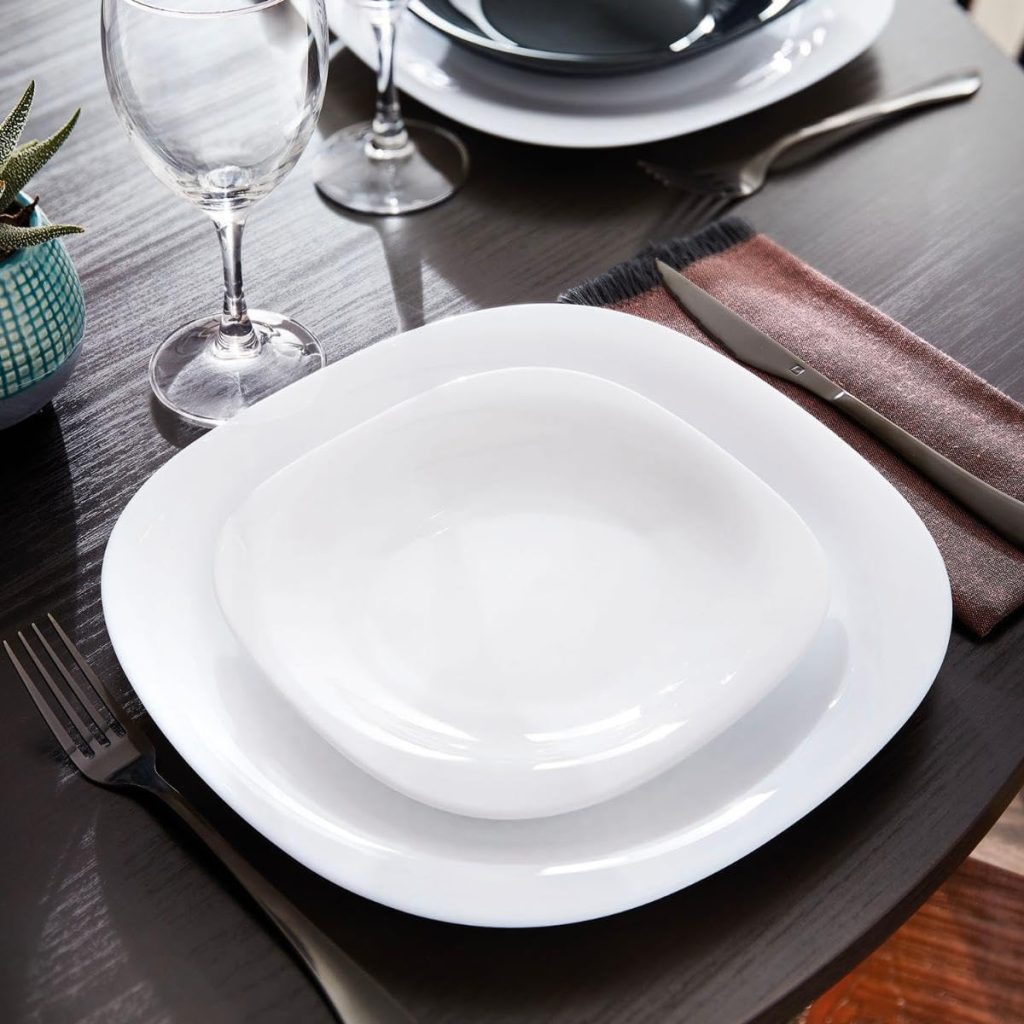 Luminarc white Opal glass dinnerware sets