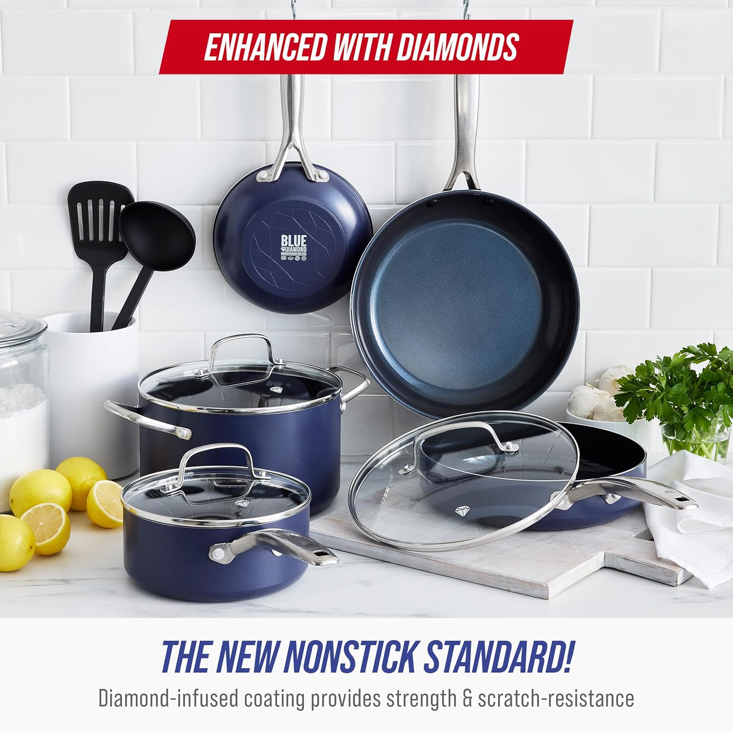 Diamond infused ceramic coating PFAS FREE Cookware set