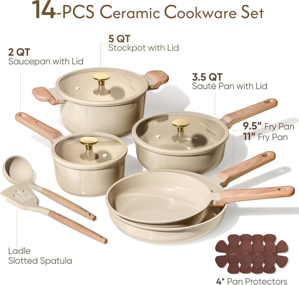 Safe ceramic 14pcs cookware set