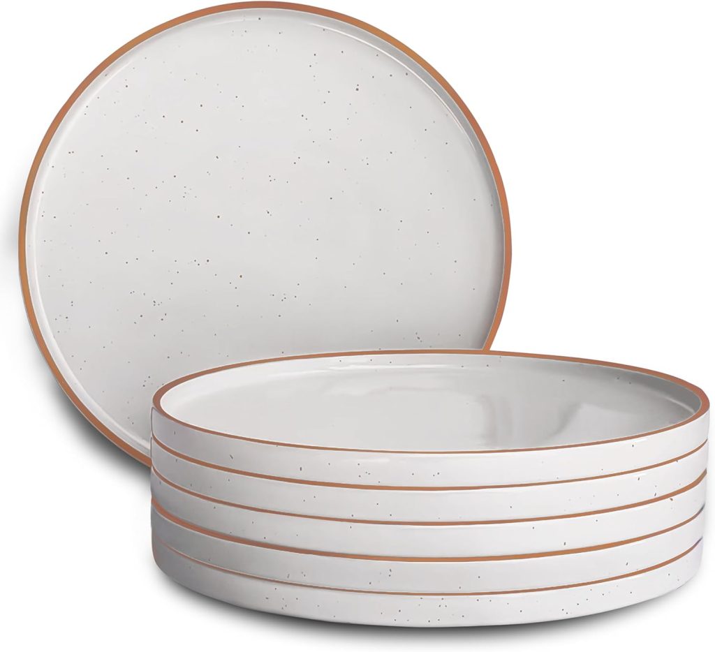 Ceramic flat dinner plates